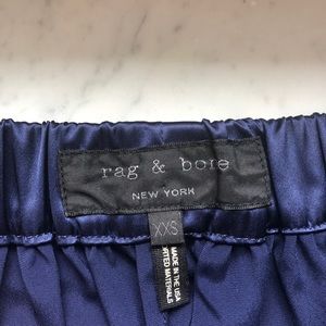 Rag and bone satin navy shorts